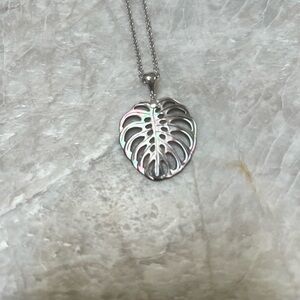 Silver Monstera Leaf Pendant Necklace